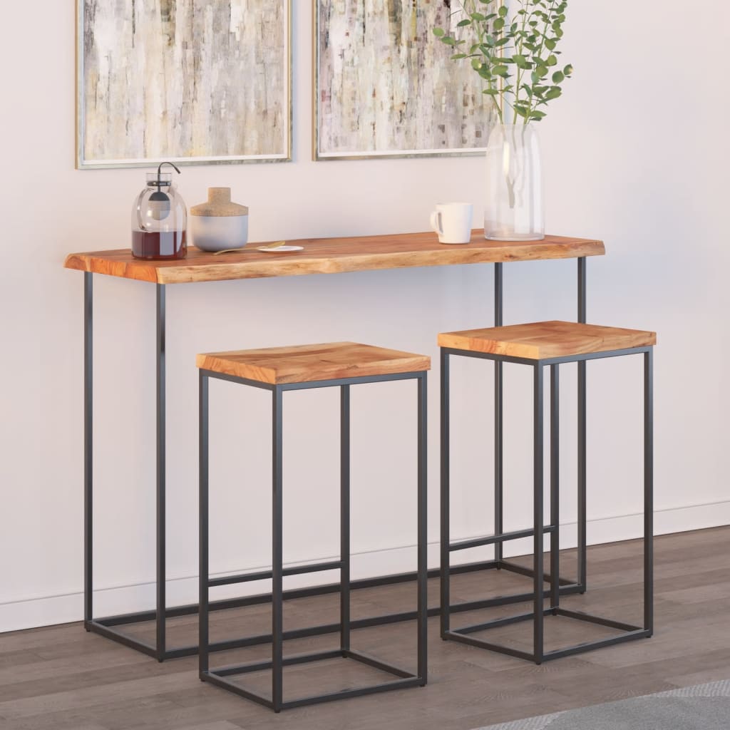 Table Top 120x40x2.5 cm Rectangular Solid Wood Acacia Live Edge