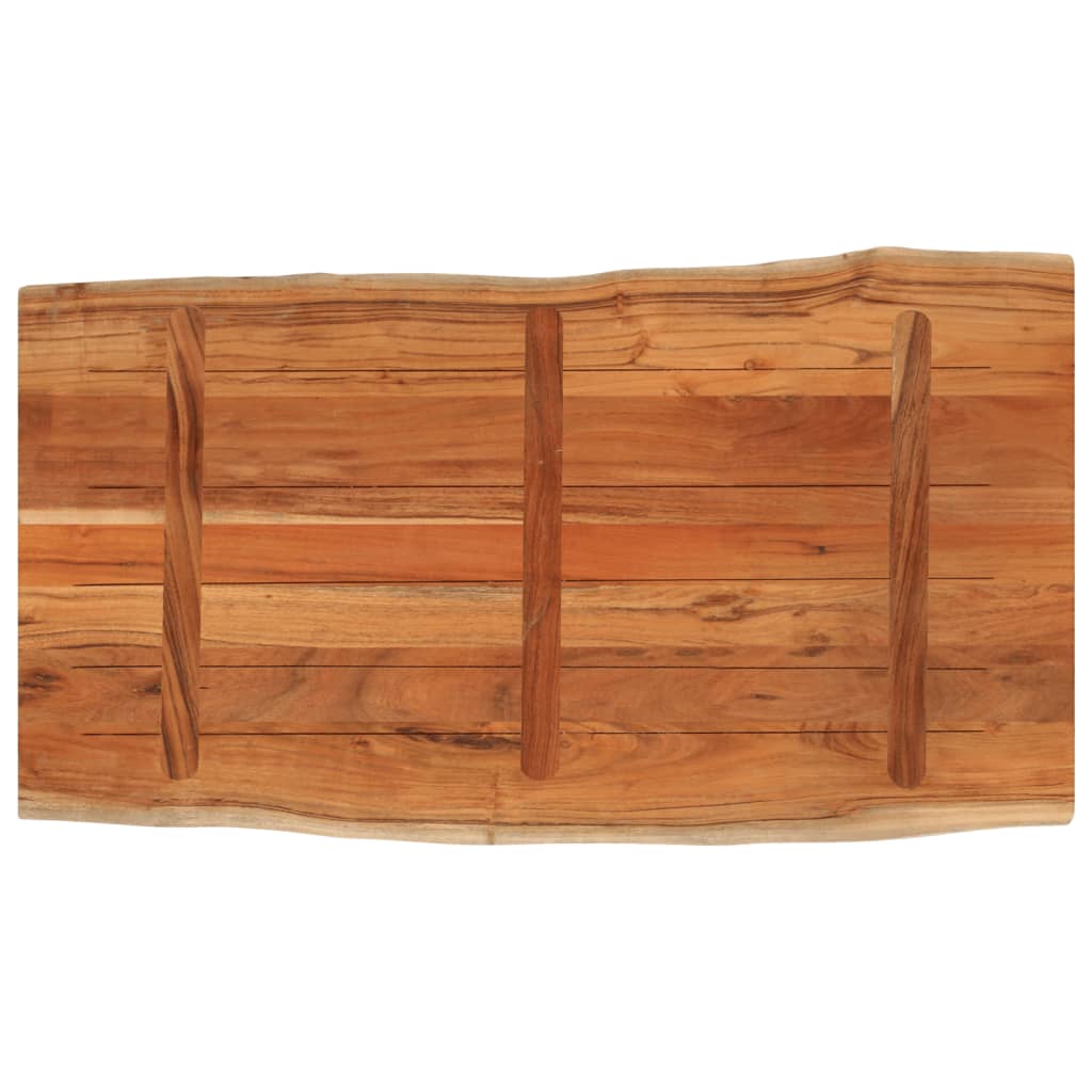 Table Top 120x60x2.5 cm Rectangular Solid Wood Acacia Live Edge