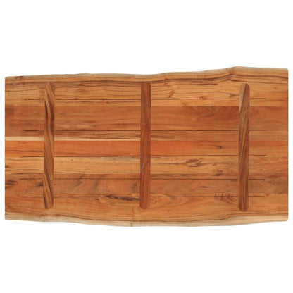 Table Top 120x60x2.5 cm Rectangular Solid Wood Acacia Live Edge