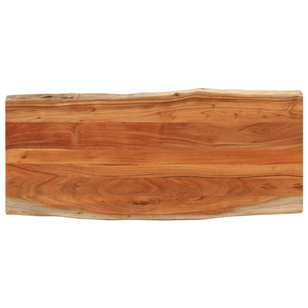 Table Top 140x60x2.5 cm Rectangular Solid Wood Acacia Live Edge