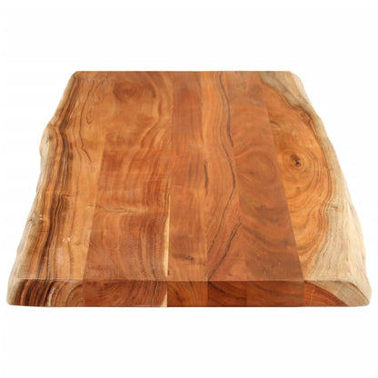 Table Top 140x60x2.5 cm Rectangular Solid Wood Acacia Live Edge