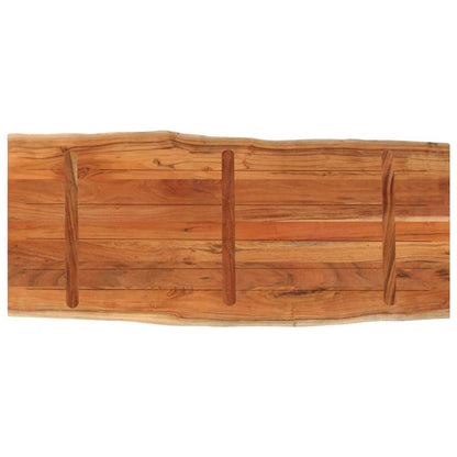 Table Top 140x60x2.5 cm Rectangular Solid Wood Acacia Live Edge
