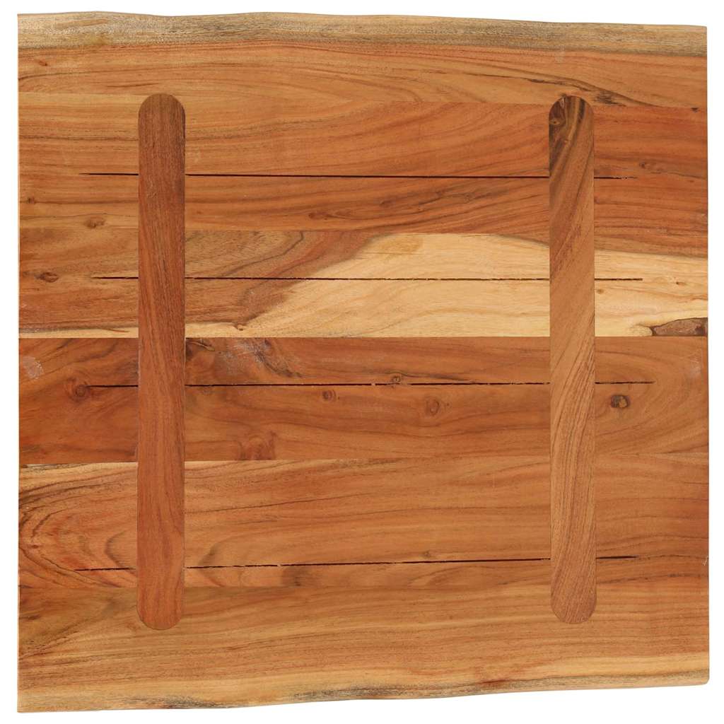 Table Top 80x80x2.5 cm Rectangular Solid Wood Acacia Live Edge