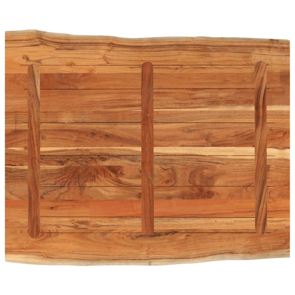 Table Top 90x80x2.5 cm Rectangular Solid Wood Acacia Live Edge