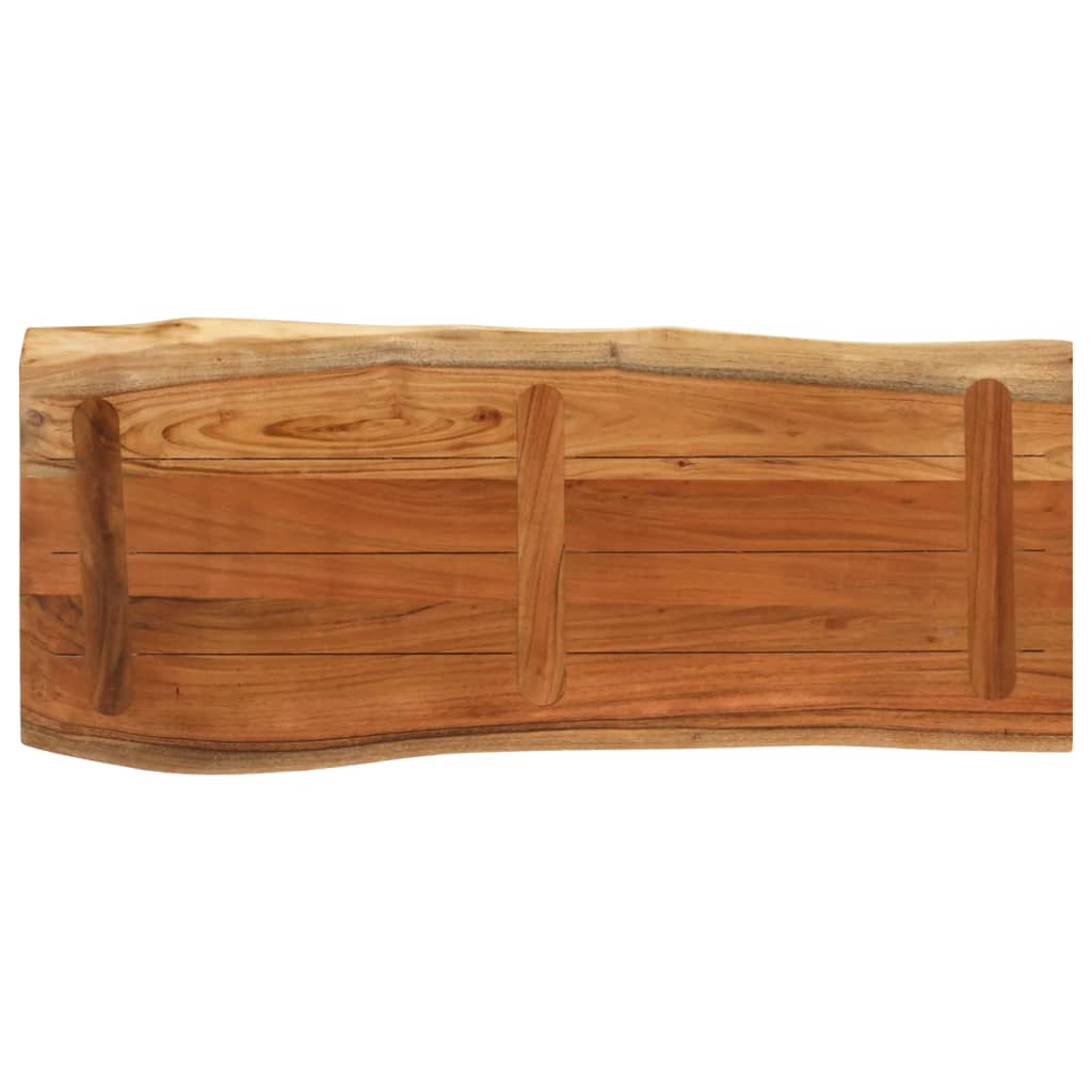 Table Top 100x40x3.8 cm Rectangular Solid Wood Acacia Live Edge