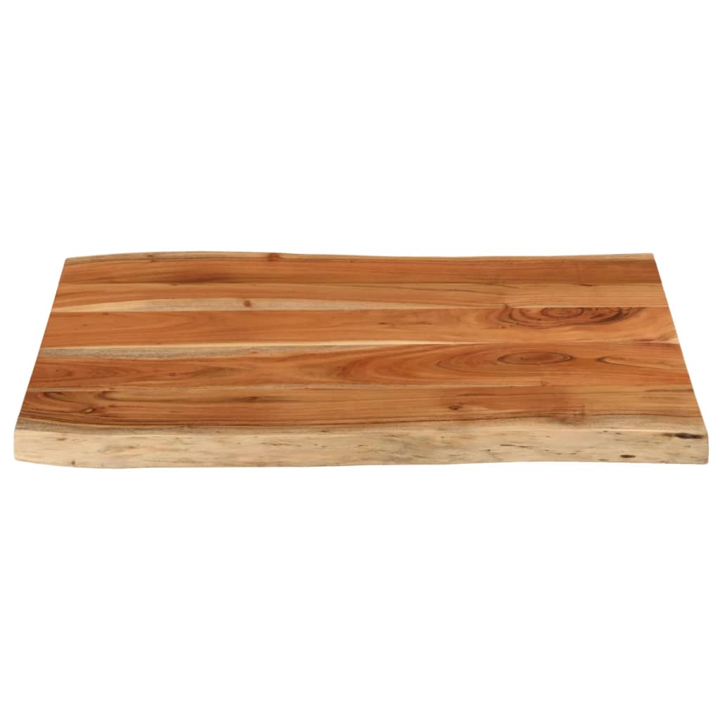 Table Top 80x60x3.8 cm Rectangular Solid Wood Acacia Live Edge