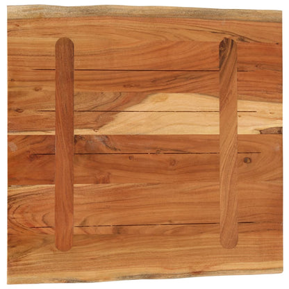 Table Top 80x80x3.8 cm Rectangular Solid Wood Acacia Live Edge