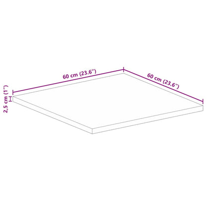 Table Top 60x60x2.5 cm Square Solid Wood Acacia