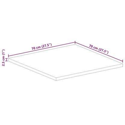 Table Top 70x70x2.5 cm Square Solid Wood Acacia