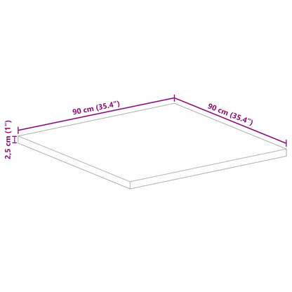 Table Top 90x90x2.5 cm Square Solid Wood Acacia