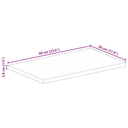 Table Top 60x30x3.8 cm Rectangular Solid Wood Acacia