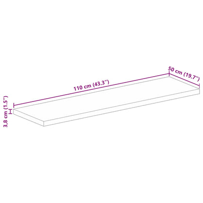 Table Top 110x50x3.8 cm Rectangular Solid Wood Acacia