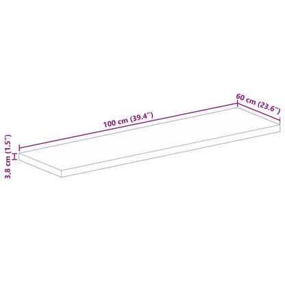 Table Top 100x60x3.8 cm Rectangular Solid Wood Acacia