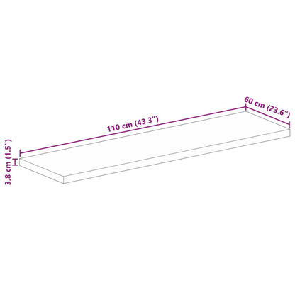 Table Top 110x60x3.8 cm Rectangular Solid Wood Acacia