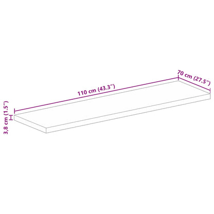 Table Top 110x70x3.8 cm Rectangular Solid Wood Acacia