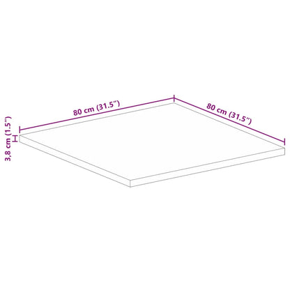 Table Top 80x80x3.8 cm Square Solid Wood Acacia