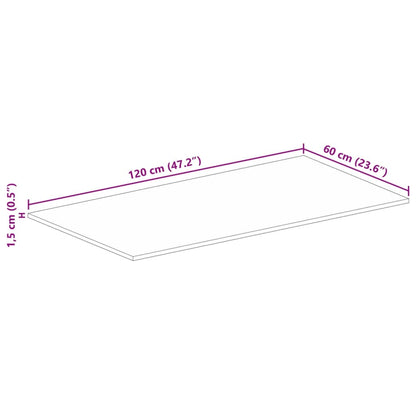 Table Top 120x60x1.5 cm Rectangular Solid Wood Reclaimed