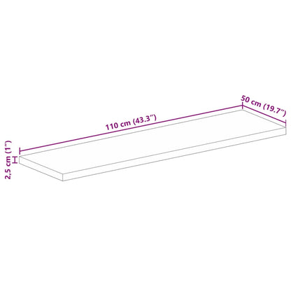 Table Top 110x50x2.5 cm Rectangular Solid Wood Reclaimed
