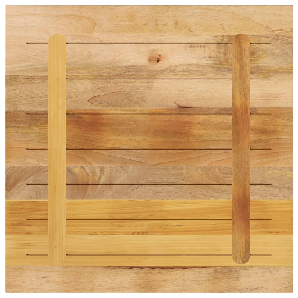 Table Top 80x80x3,8 cm Square Solid Wood Rough Mango