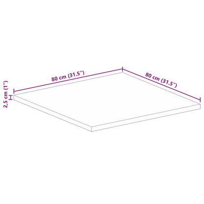 Table Top 80x80x2.5 cm Square Solid Wood Mango
