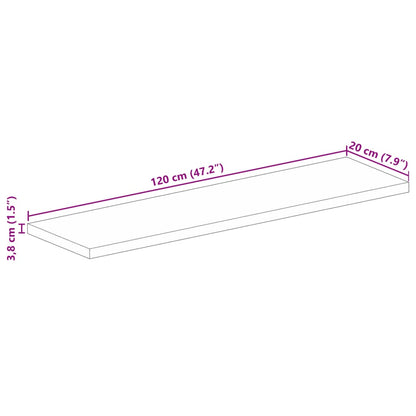 Table Top 120x20x3.8 cm Rectangular Solid Wood Mango