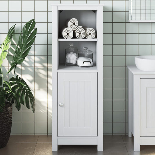 Bathroom Cabinet | White | Solid pine wood | 40 cm x 34 cm x 110 cm