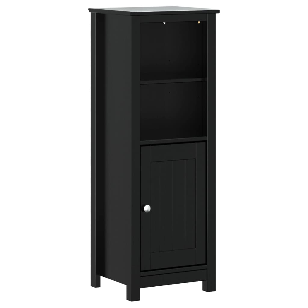 Bathroom Cabinet | Black | Solid pine wood, engineered wood, metal