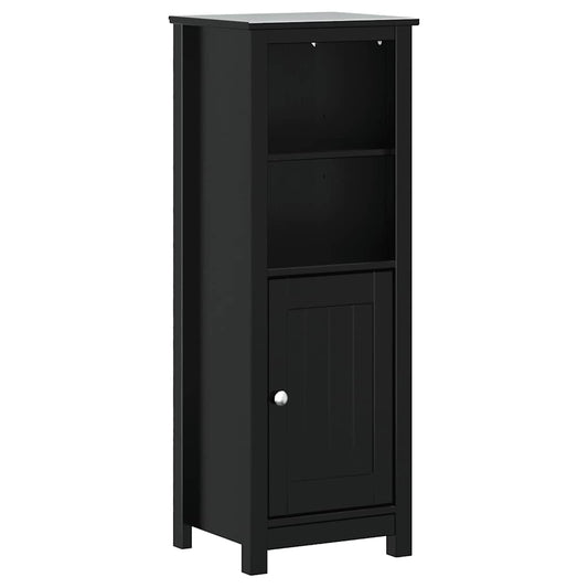 Bathroom Cabinet BERG Black 40x34x110 cm Solid Wood Pine