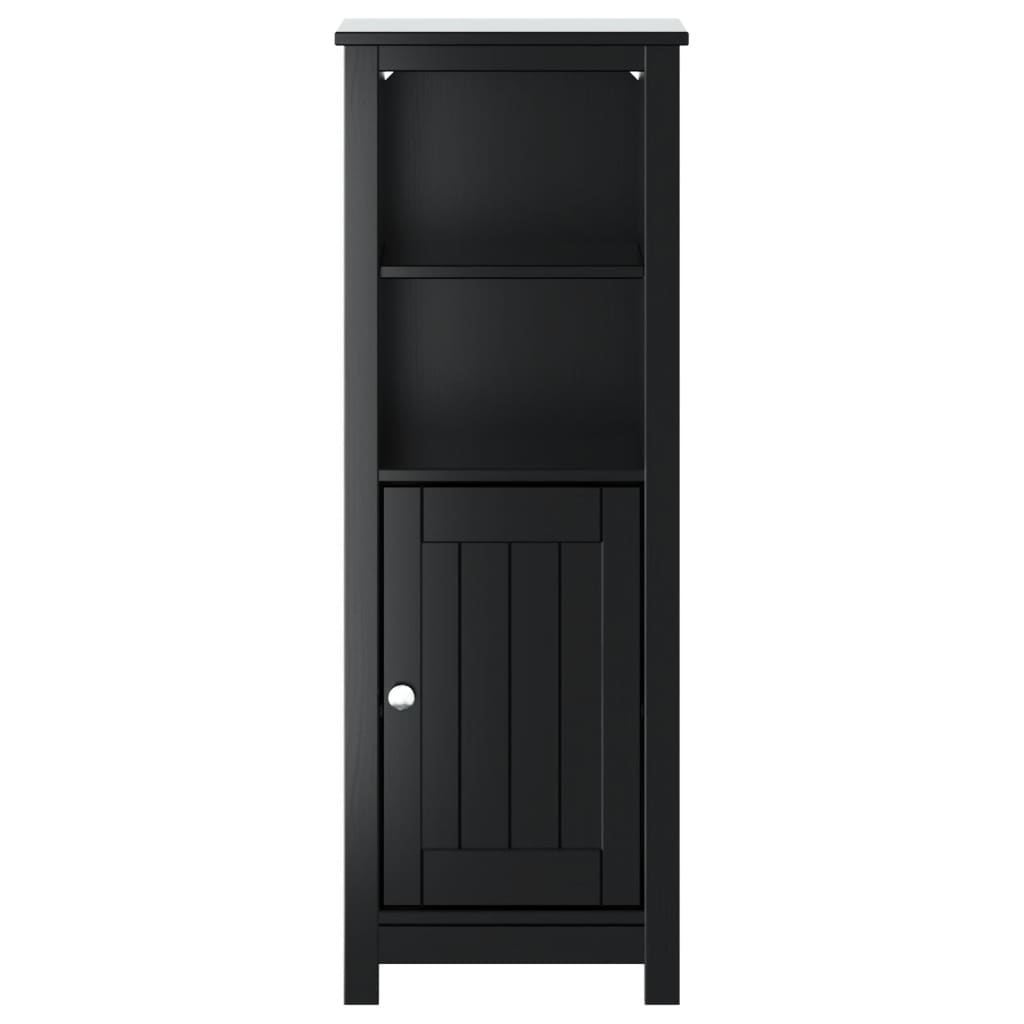 Bathroom Cabinet | Black | Solid pine wood, engineered wood, metal