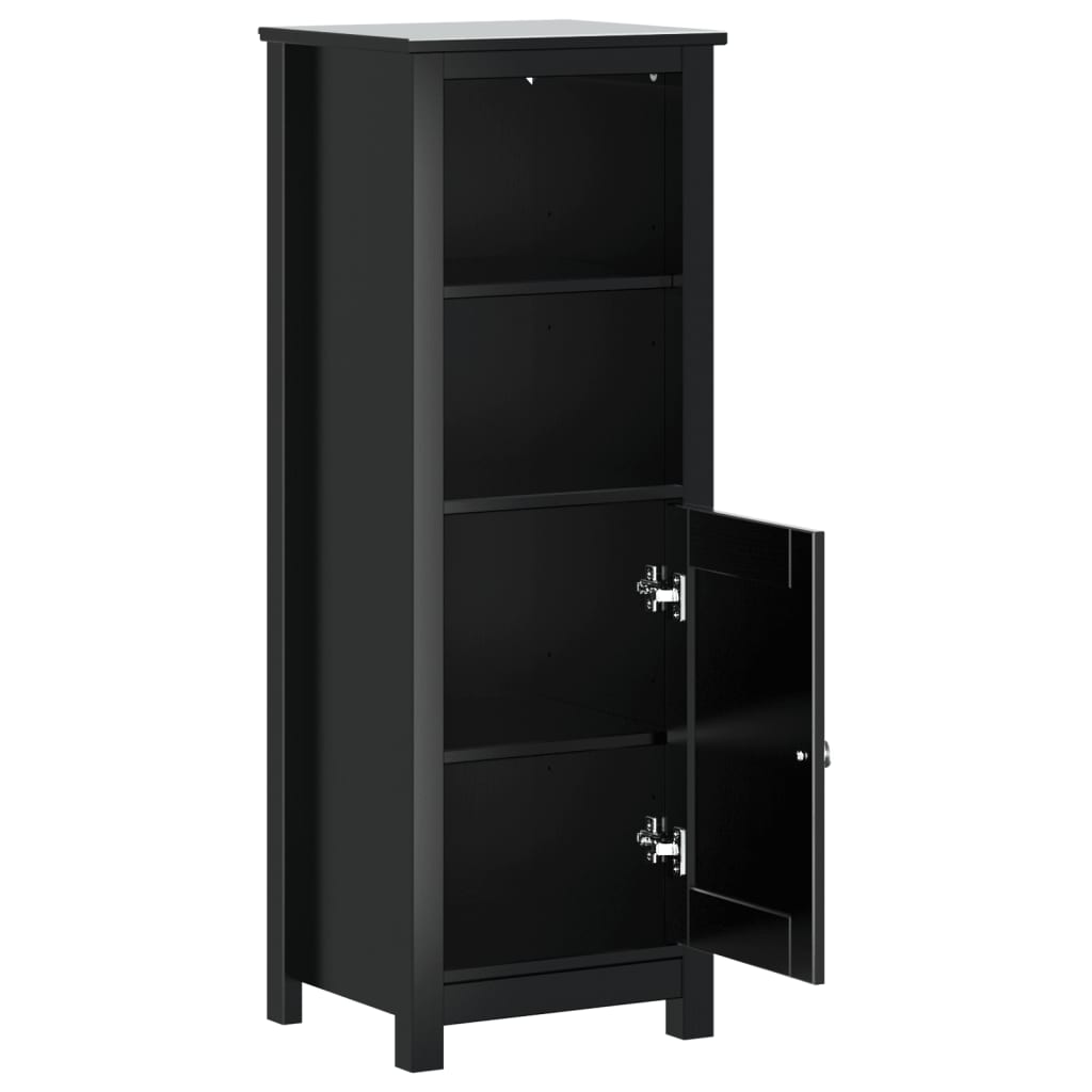 Bathroom Cabinet | Black | Solid pine wood, engineered wood, metal