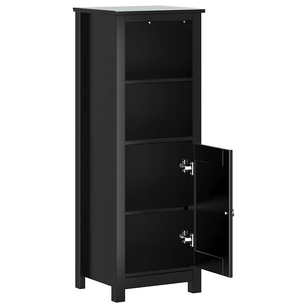 Bathroom Cabinet BERG Black 40x34x110 cm Solid Wood Pine