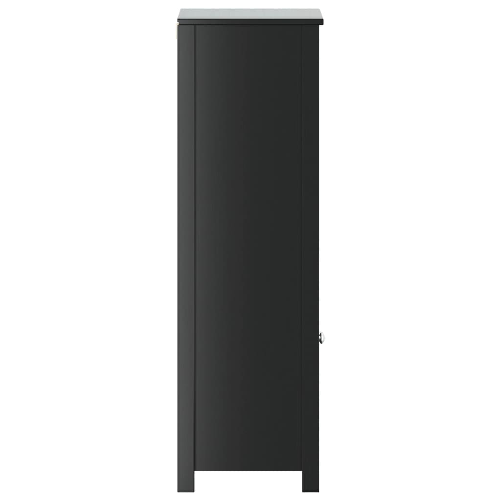 Bathroom Cabinet | Black | Solid pine wood, engineered wood, metal