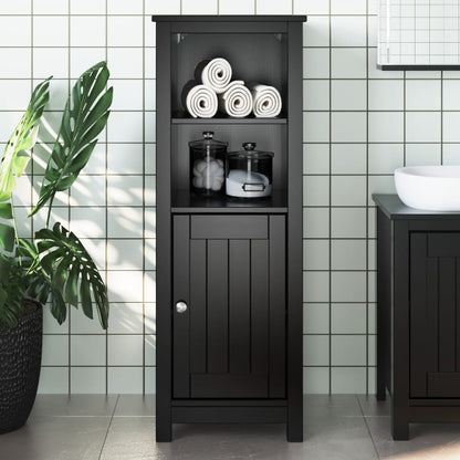 Bathroom Cabinet | Black | Solid pine wood, engineered wood, metal