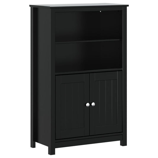 Bathroom Cabinet | Black | Solid pine wood, engineered wood, metal