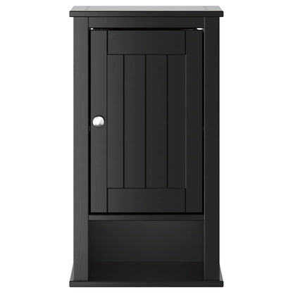 Bathroom Wall Cabinet | Black | Solid Pine, Engineered Wood, Metal