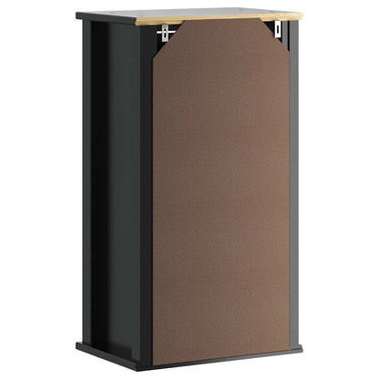 Bathroom Wall Cabinet | Black | Solid Pine, Engineered Wood, Metal