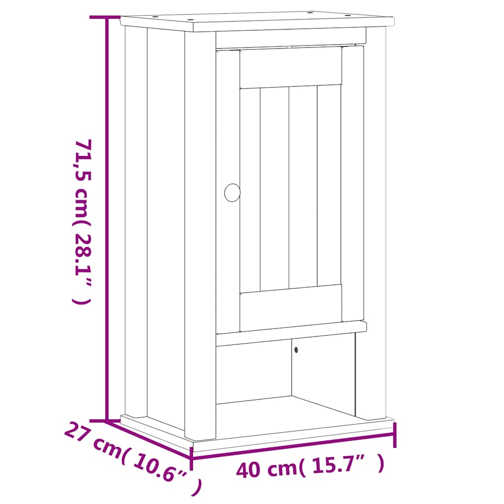 Bathroom Wall Cabinet | Black | Solid Pine, Engineered Wood, Metal
