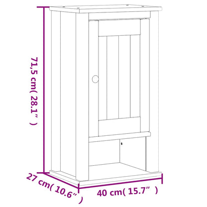Bathroom Wall Cabinet "BERG" Black 40x27x71,5 cm Solid Wood Pine