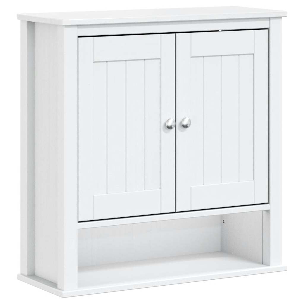 Bathroom Wall Cabinet BERG White 69.5x27x71.5 cm Solid Wood