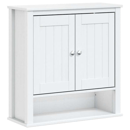Bathroom Wall Cabinet BERG White 69.5x27x71.5 cm Solid Wood