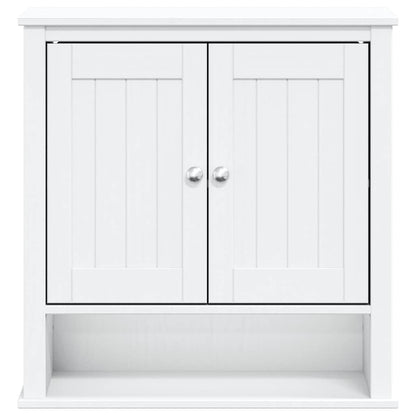 Bathroom Wall Cabinet BERG White 69.5x27x71.5 cm Solid Wood