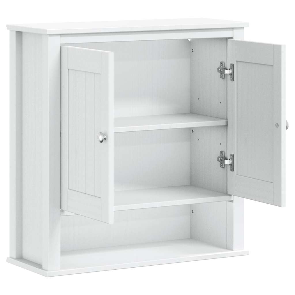 Bathroom Wall Cabinet BERG White 69.5x27x71.5 cm Solid Wood