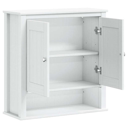 Bathroom Wall Cabinet BERG White 69.5x27x71.5 cm Solid Wood