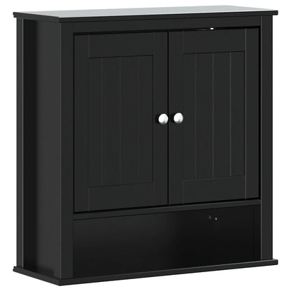 Bathroom Wall Cabinet "BERG" Black 69,5x27x71,5 cm Solid Wood