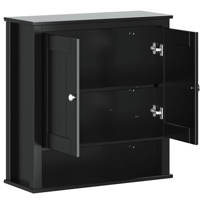 Bathroom Wall Cabinet "BERG" Black 69,5x27x71,5 cm Solid Wood