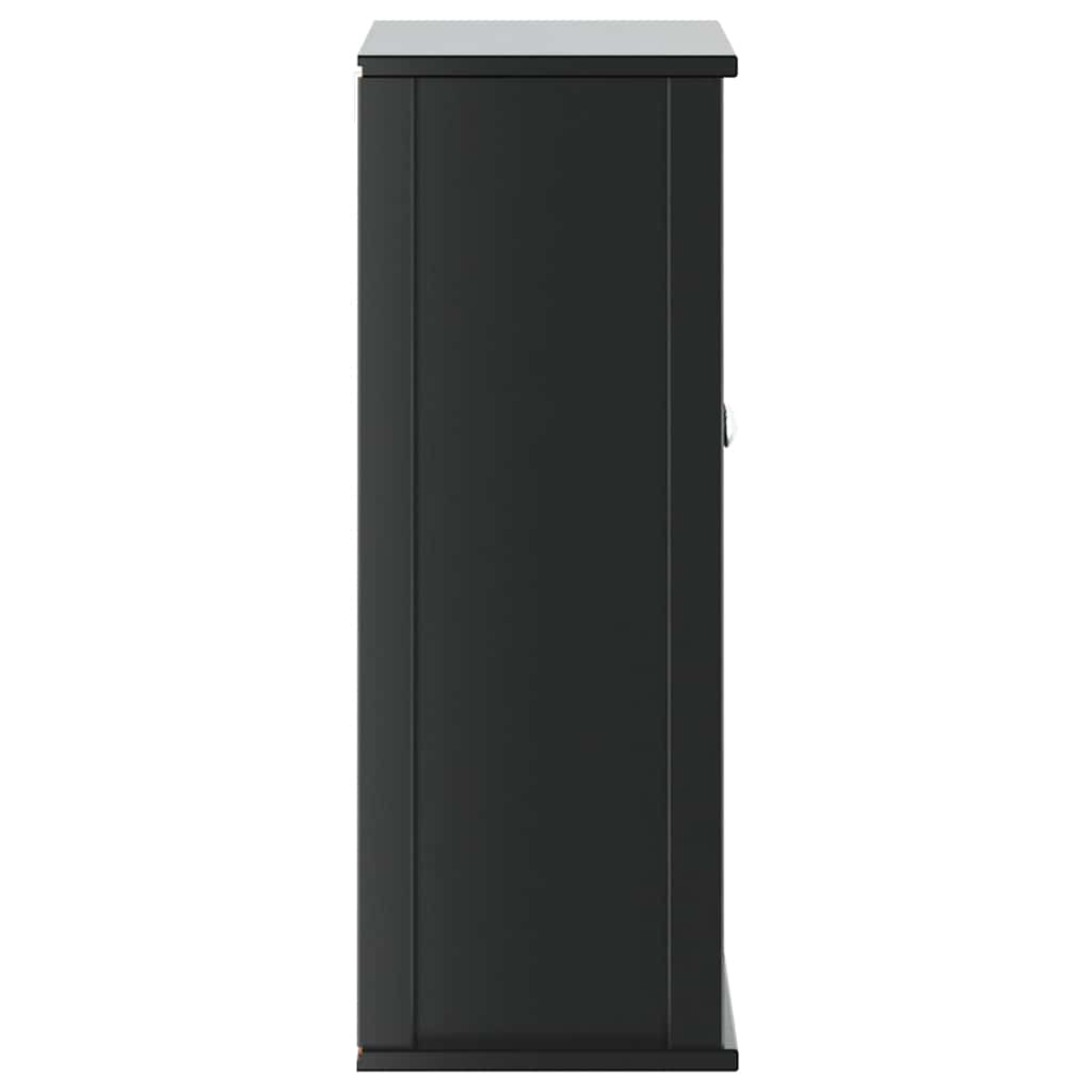 Bathroom Wall Cabinet | Black | Solid pine wood, engineered wood, metal