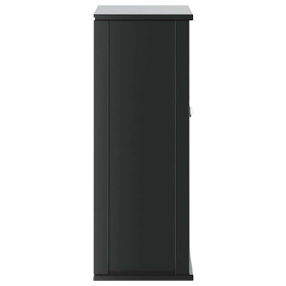 Bathroom Wall Cabinet | Black | Solid pine wood, engineered wood, metal