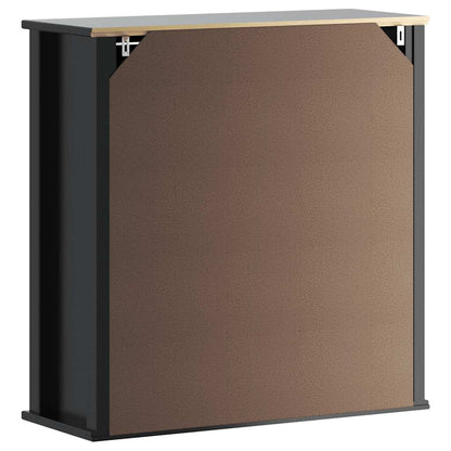 Bathroom Wall Cabinet "BERG" Black 69,5x27x71,5 cm Solid Wood