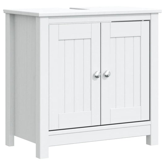 Bathroom Sink Cabinet BERG White 60x34x59 cm Solid Wood Pine