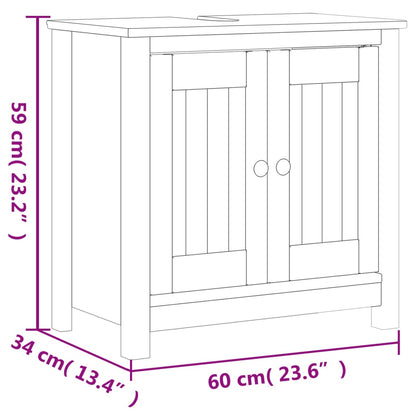 Bathroom Sink Cabinet BERG White 60x34x59 cm Solid Wood Pine